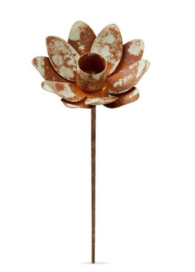 Metal Lotus Flower Candle Stake