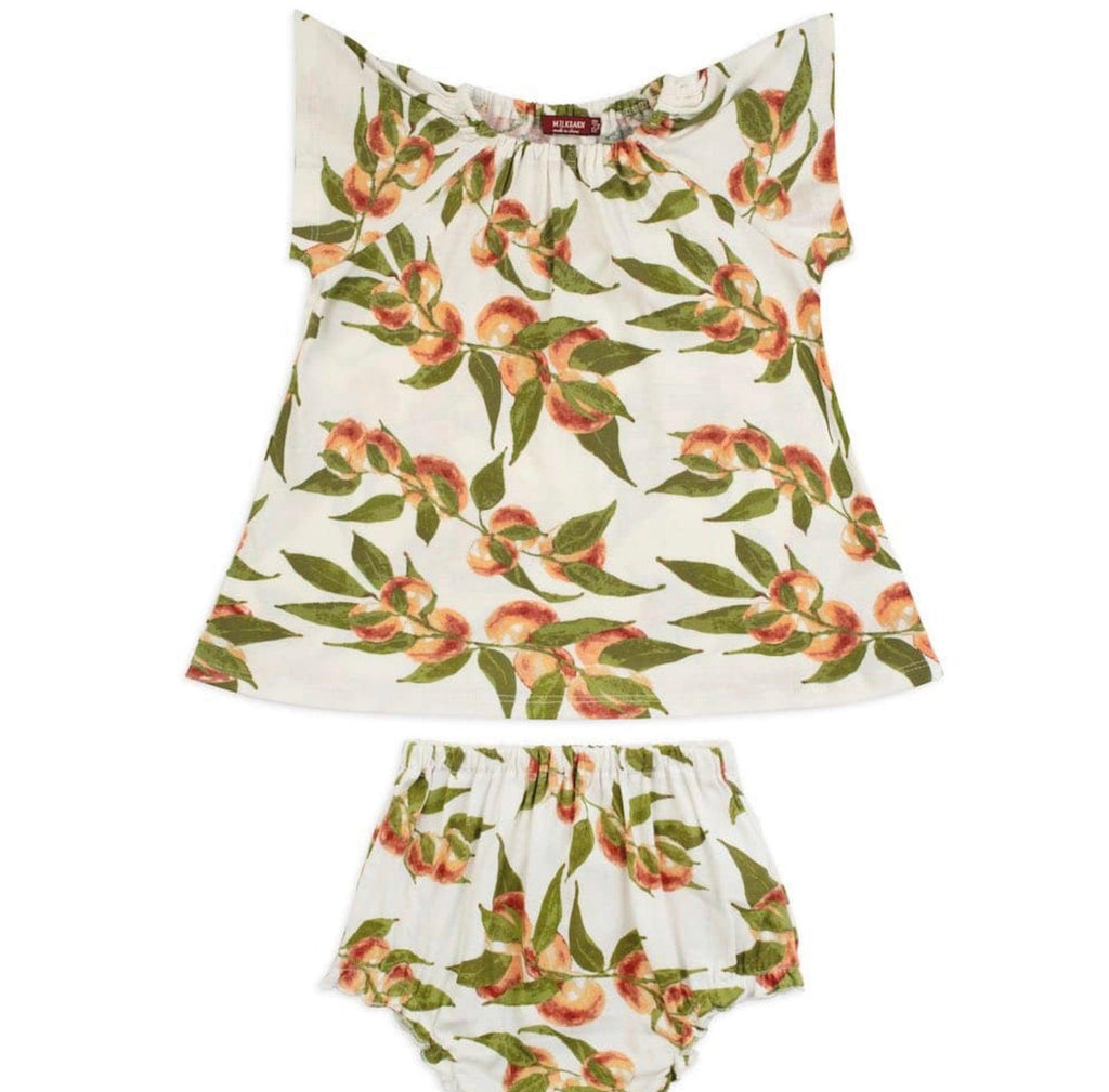 Peaches Organic Cotton Dress & Bloomer Set